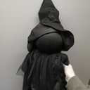 Halloween Decorations Outdoor - 3 Witches Holding Hands, Lighted Halloween Witches Garden Stake, Sound-Activated Sensor, Halloween Witches Decorations for Home Outside Yard Lawn Garden