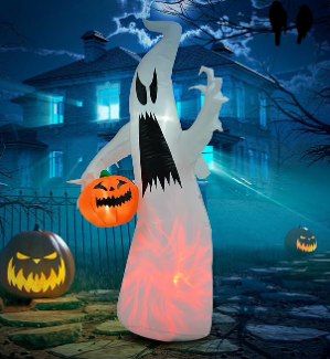 Halloween Inflatable Decoration Colorful Pumpkin Ghost Decorations with Build-in LEDs, Blow Up Yard Decoration Halloween Inflatables for Party Indoor, Outdoor, Lawn, Garden Decor