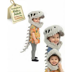 Dinosaur Skeleton Costume Plush Wearable Dino Outfit with Headgear Spine for Kids Adult Halloween Cosplay Dress Up Spinosaurus