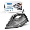 IRONDAY Steam Iron for Clothes, 1800W with 20.28oz Water Tank, Ceramic Soleplate, 3-Way Auto-Off, 20s Fast Heat-up, Burst of Steam, Precision Tip, Self-Clean, Anti-Calc, Vertical Steamer for All Fabrics