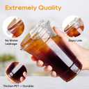 Turbo Bee 20 OZ 200 Sets Clear Plastic Cups with Strawless Sip Lids, To Go Crystal Clear Disposable Plastic Cups with Lids for Iced Coffee, Smoothies, Soda, Lemonade, Cold Beverage