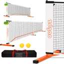 Zdgao Portable Pickleball Net for Driveway, 22FT Regularion Size Pickle Ball Net with Outdoor Pickleballs and Carry Bag, Weather Resistance Steady Steel Frame, 22FT x 36 inches, 11FT x 36"