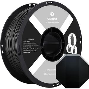 R QIDI TECHNOLOGY PLA Filament 1.75mm, 3D Printer Filament PLA Rapido, Suitable for High Speed Printing, 3D Printing Filament Fit Most FDM 3D Printers, 1 KG Spool (2.2lbs), Black