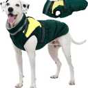 Kuoser Dog Coat, 2 in 1 Dog Jacket with Harness Built in, Winter Waterproof Puppy Puffer Jacket Snowsuit for Small Medium Large Dogs, Cold Weather Reflective Pet Fleece Hunting Vest with Zipper (Orange)