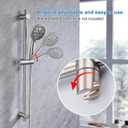 31.5 Inch Shower Slide Bar Wall Mount Brushed Nickel Shower Sliding Bar with Adjustable Shower Head Holder Detachable Shower Head Slide Bar for Bathroom