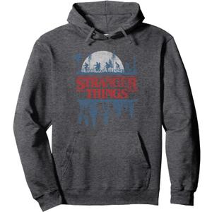 Stranger Things Blue Gradient Shadow Upside Down Logo Pullover Hoodie L 
