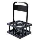 AIYoo Portable Drink Carrier,Reusable Beer Bottle Coffee Cup Holder,Beer Bottle Drink Caddy for Delivery,4 Holes Cup Holders with Handle for Catering Restaurant Travel Car,Black