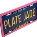 2 Pack Premium Matte License Plate Frame, Solid Rust-Proof Aluminum Holder with 2 Holes, Universal Car Frame for Women and Man, Including Screws Auto Tag Holder (Matte Pink)
