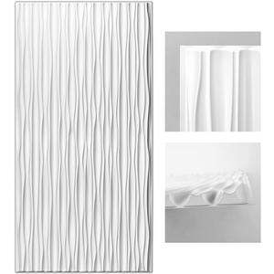 Art3d White Large PVC 3D Wall Panels for Interior Wall Dcor, Drop Ceiling Tile 2x4, 3D Textured Wavy Wall Panels Decorative, Pack of 6 Tiles(47.2"23.6")