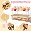 2PC Cake Pop Holder 17 Holes Lollipop Holder Stand Gold Metal Cakepop Stand Display Cake Pop Stand for Dessert Table Weddings Birthday Halloween Candy Decorative