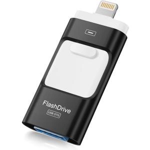 MFi Certified 512GB iPhone Flash Drive, Photo Stick Memory Stick for iPhone iPad, USB Thumb Drive for Photos Videos Transfer & Backup, External Storage Compatible for iPhone/Android/PC/Mac (Black)