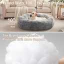 Bedsure 45-Inch Calming Donut Dog Bed for Extra Large Dogs – Faux Fur Fluffy Round Pet Bed with Removable Washable Cover, Dark Grey, Fits up to 120 lbs Pets (Dark Grey, XL)