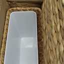 Coeusy 3 Gallon Wicker Garbage Can, Small Bathroom Garbage Can with Lid, Natural Water Hyacinth Wicker Waste Basket for Bedroom, Toilet, Narrow Garbage Can with Removable Liner