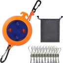 Camping Retractable Clothesline,Adjustable 32ft/10M Camping Clothesline,Portable Travel Clothesline,Outdoor Washing line,Drying Line with 10 Windproof Clothespins