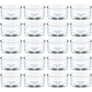 36 Pack Clear Glass Tealight Candle Holders, 1.8 Inch Wide x 1 Inch High, for 1.5" Tealights, Bulk for Wedding Centerpieces, Party, Dinner, Home Decor (Normal)