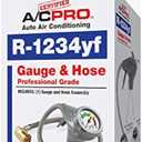 InterDynamics Certified AC Pro Car Air Conditioner R1234YF Refrigerant Gauge and Hose, Reusable AC Recharge Kit, 72 in