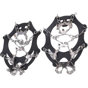 Ice Traction Cleats Shoe Crampons Snow Grips with 19 Spikes Storage Bag for Hiking Walking Mountaineering (XL)