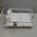 SNTD Dish Drying Rack  Extendable Dish Rack, Large Sink Drying Dish Drainer for Kitchen Counter, Stainless Steel Dish Strainer with Utensil Holder (White)