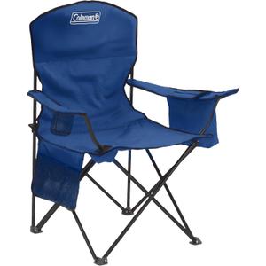 Coleman Portable Camping Chair with 4-Can Cooler, Cushioned Seat & Back with Side Pockets & Cup Holder, Carry Bag Included, Great for Camping, Tailgating, Firepits, Patio, & More, 24 Inches X 18.1 Inches X 7 Inches