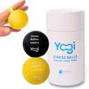 Yogi Stress Ball with Finger Grip Strap Stress Balls for Adults & Kids, Squishy Ball Stress Relief Toy, Squeeze Ball for Anxiety, Sensory Toys & Fidget Ball for Hand Therapy