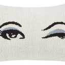 kate spade new york Wink Decorative Pillow, 14" x 20" Throw Pillow for Bed or Sofa, Textured Cotton and Polyester Blend Cover, White