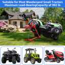 Lawn Mower Lift Jack, Lifting Platform 882 Lbs Capacity Telescopic Maintenance Jack with User Manual for Garden Tractors and Riding Lawn Mower with Manual Handle & Power Tool Extension Handle - B