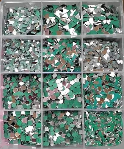 Zomiconice 3 Shape Mirror Kit for Lippan Art and Craft Work and Free Glue Mirror 1200 pcs