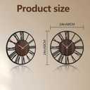 Large Lighted Wood Wall Clock Remote Control, Roman Numeral Modern Decorative Clock with Silent Movement, Battery Operated Clocks for Living Room Decor