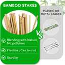 SWANGSA 75 Pack 5Ft (57.5inch) Garden Bamboo Stakes for Plant Support, Garden Poles for Tomatoes, Beans, Flowers, Potted, Indoor and Outdoor Climbing Plants