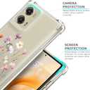 Floral Clear Case for Moto G Stylus 5G 2024 for Women Girls,Pretty Phone Cover,Flower Design Slim Soft Transparent Drop Proof TPU Protective Silicone Bumper Case,FL-37