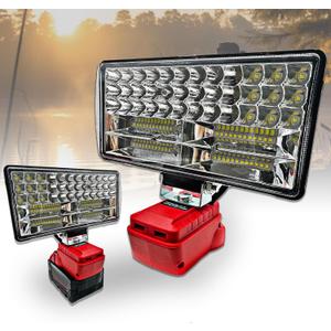 Cordless LED Work Light for Milwaukee 18v Battery90W 5400ML LED Wide Beam Flood Light with Two USB Charging Port Light for Emergency,Workshop,Garage.(No Battery)