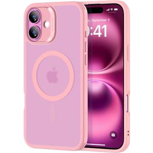 ESR for iPhone 16 Plus Case, Compatible with MagSafe, Shockof Military-Grade tection, Magnetic Phone Case for iPhone 16 Plus, Frosted Pink