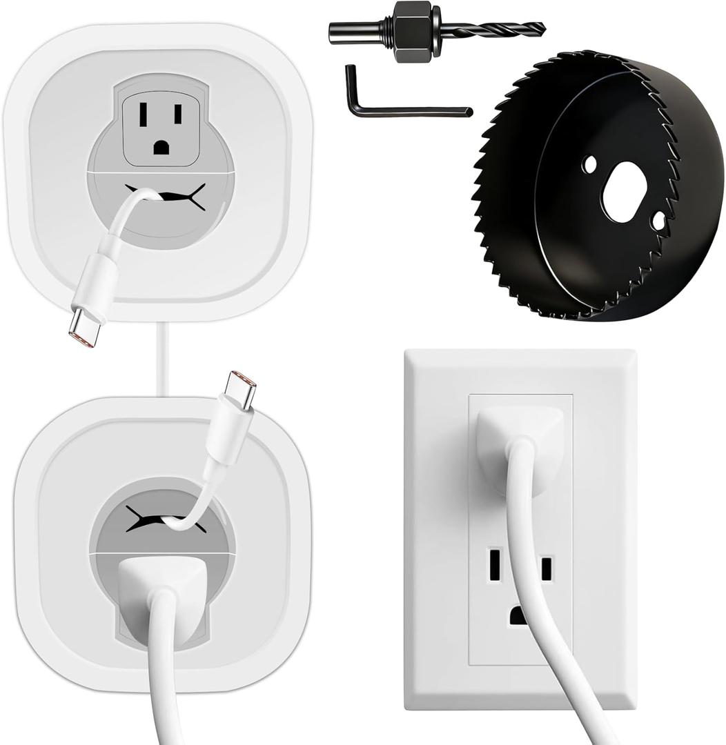 in-Wall Cable Management Kit,in Wall TV Power Kit for Wall Mounted TV and Speakers,in Wall Wire Concealment Kit, Includes Power & Low Voltage Cable Management with Hole Saw Drill Attachment