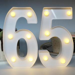 H: 8.26 Inches Light Up Numbers 65 Centerpieces Table Sign, Happy 65th Birthday Decorations for Women, 65th Party Decor for Men, 65 Year Old Birthday Supplies Gifts for Her & Him, White