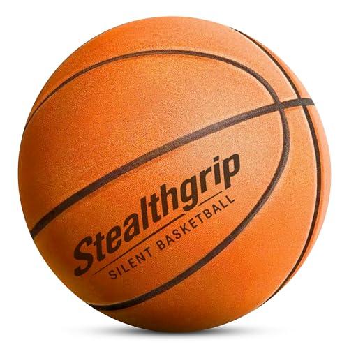 Stealthgrip Silent Basketball Size 7 (29.5") - Grooved Airless Indoor Basketball for Quiet Dribbiling and Indoor Training, Pro PU Foam Ball - Real Feel Higher Bounce Quieter Premium