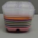 6 Pack Snack Containers, 4 Compartment Snack Box Containers Bento Box, Reusable Meal Prep Lunch Containers for Adults Kids Toddler, Divided Food Containers for Travel Work School