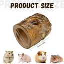 Hamster Hideout, Natural Wooden Habitat House for Hamsters & Other Small Pets - Hideaway Shelter with Entry Holes for Cage Enrichment