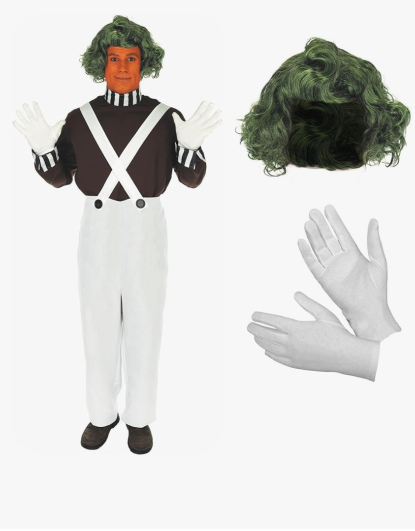 fun shack Mens Chocolate Factory Worker Costume, Chocolate Factory Costume, Candy Costume Adult Men, Movie Character Costumes Size L