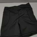 Runhit Womens Biker Shorts with Pockets - 5'' High Waist Yoga Workout Gym Athletic Compression Spandex Tummy Control Shorts Black L