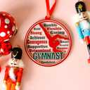 3 x Gymnastics Christmas Ornament, Gymnast Girl Christmas Ornament Tree Decor, Keepsake Gifts for Gymnast Sports, Xmas Gift for Gymnastics Lovers Girls Women Fans Coach