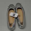 Women's Comfortable Round Toe Ballet Flats Dress Shoes, Silver, Size 9