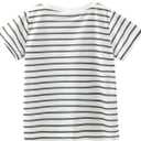 SOLY HUX Toddler Girl's Striped Print Short Sleeve Tee Shirts Heart Crewneck Cute Summer Tops (White)
