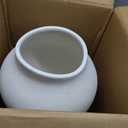 White Ceramic Vase - Large 13.6 Inch Tall Floor Vase for Centerpieces, Farmhouse Flower Vases, Rustic Minimalist Home Decor for Living Room, Enterway, Wedding (Sandstone White)