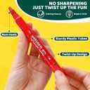 12 Colors Twistable Washable Window Crayons,Silky Non-Toxic Art Markers for Glass,Paper,Bath & Window Painting