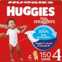 Huggies Size 4 Diapers, Little Snugglers Baby Diapers, Size 4 (22-37 lbs), 150 Count (6 Packs of 25), Packaging May Vary
