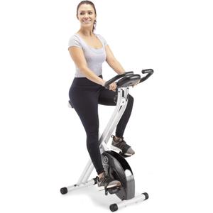 Marcy Foldable Upright Exercise Bike with Adjustable Resistance for Cardio Workout & Strength Training 