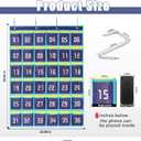 Loghot Classroom Accessories Closet Pocket Chart for Cell Phones Holder Wall Door Hanging Organizer (36 Pockets Blue 2Pc)