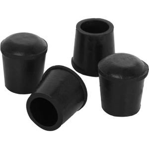 4 PCS Black Round Rubber Chair Leg Caps Tips, Vinyl Rubber End Kits, Soft Touch Table Feet Cover, Anti Slip Floor Protector, 1/2 inch (12mm)