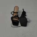 Ermonn Womens Strappy Lace Up Square Open Toe Stiletto Heeled Sandals High HeeIs Criss-Cross Summer Dress Wedding 7,5