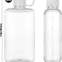 2 Pack Portable Flat Water Bottles, 17 oz BPA Free Tritan Plastic Travel Water Bottle, Slim Drinking Bottle for Outdoor Sports, Camping, Fitness, Fits Purse Bag Pocket (White)